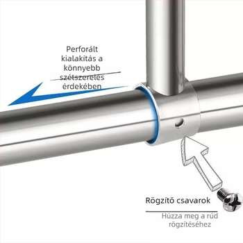 Rozsdamentes acél ruhaszárító rúd, fix felső szerelésű erkélyre, beltéri és erkélyes ruhaszárításra