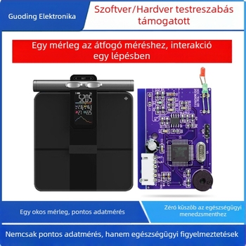 Személyre szabható PCB intelligens testsúly- és testzsírszámlálóhoz ember-gép interakcióval – tervezési megoldás fejlesztése; szállítás 10–30 nap; alkalmazható termékek: intelligens testtömeg- és testzsír mérleg; alkalmazási terület: okos otthon; hiba arán