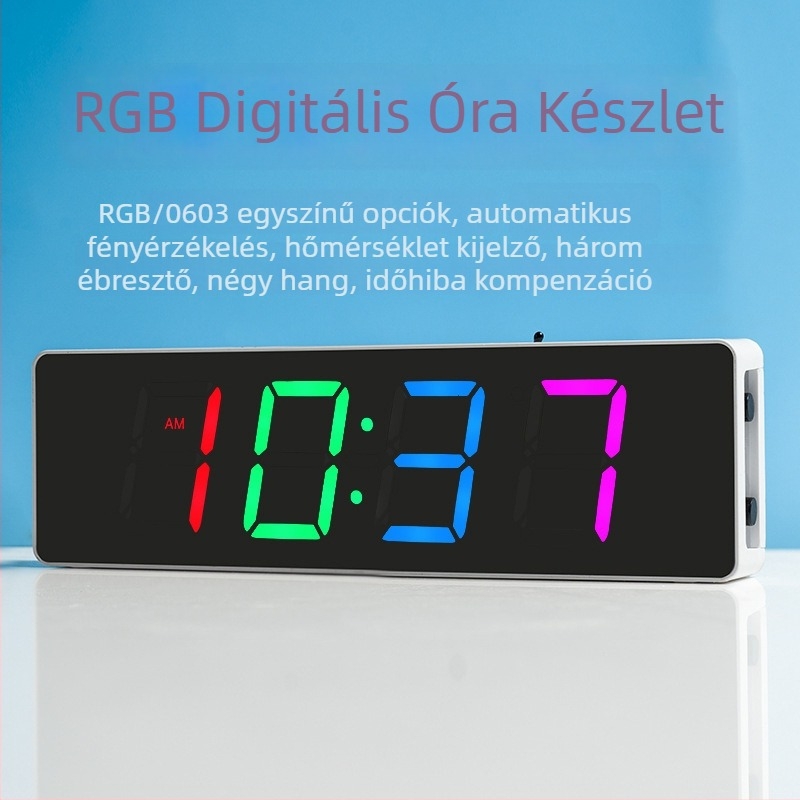 Hangvezérlésű digitális óra DIY készlet 51 MCU fejlesztőlap és LED kijelzővel