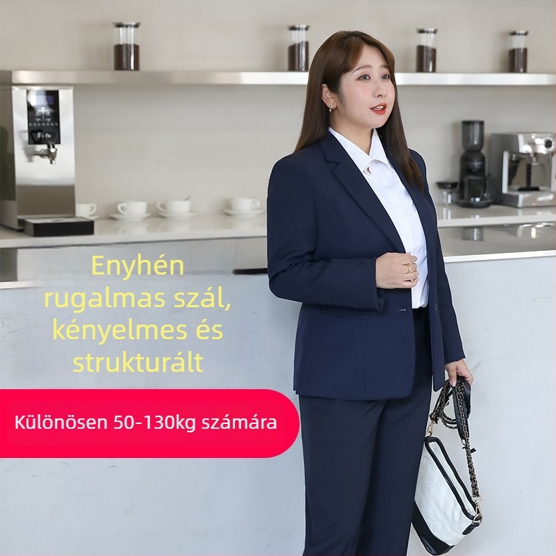 Női öltönyzakó készlet | Anyag: nylon/spandex, Minta: egységes, Hosszú ujjak, Zakó gallér, Hossz: közepes (50–65 cm)