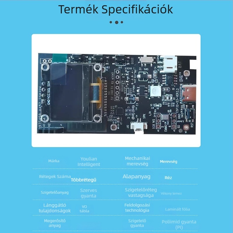 ESP32 fejlesztőpanel Wi‑Fi és Bluetooth IoT‑hoz, vezérlőpanel, PCBA