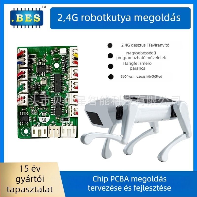 DIY robotkutya PCBA tábla, 2.4G vezeték nélküli távirányítás, Modell Bes25167, feszültség 4.5V, áramerősség 20mA