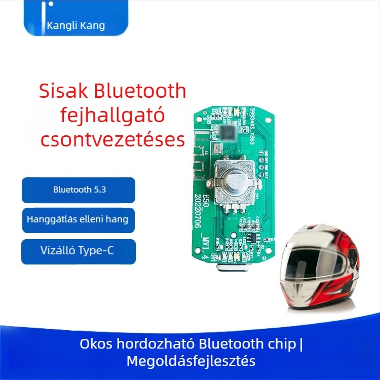Motorkerékpár sisak Bluetooth headset csontvezetéses zajcsökkentéssel, vízálló, PCBA modul, Bluetooth 5.3