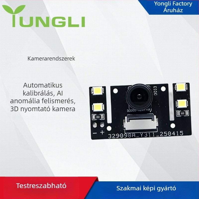 Intelligens PTZ kamera 3D nyomtatókhoz: automata kalibráció és AI anomália-észlelés, 1 MP, 60 FPS, maximális felbontás 1600x1200, MIPI interfész, manuális fókusz, CVBS/AHD