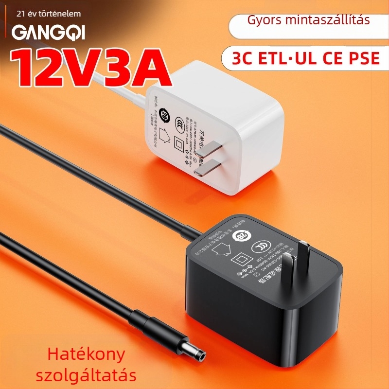 12V 3A tápegység adapter CCC tanúsítvánnyal, teljes teljesítmény, raktáron, okos otthoni készülékek, kis háztartási készülékek, biztonsági megfigyelés