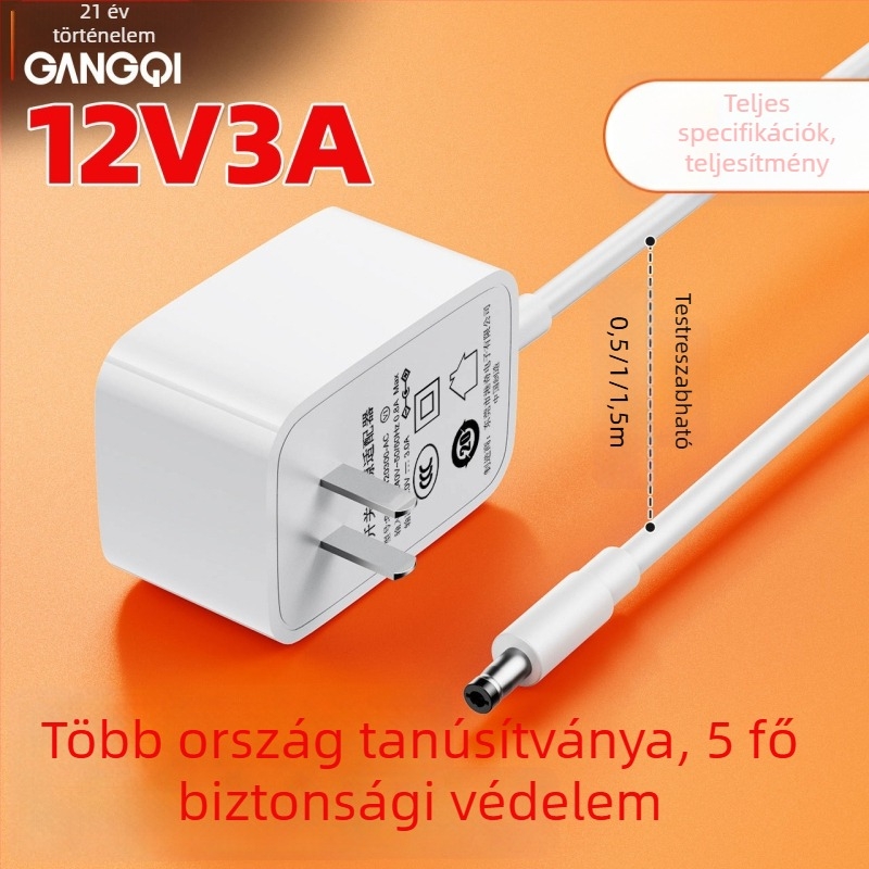 12V 3A tápegység adapter CCC tanúsítvánnyal, teljes teljesítmény, raktáron, okos otthoni készülékek, kis háztartási készülékek, biztonsági megfigyelés