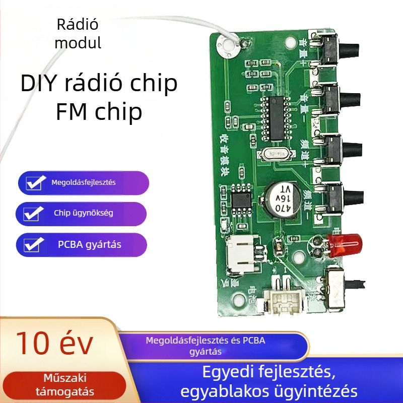 DIY rádió modul, egyoldalas, többszintes PCBA prototípus tábla