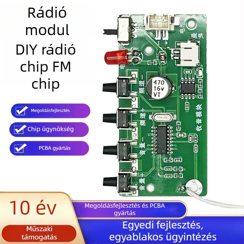 DIY rádió modul, egyoldalas, többszintes PCBA prototípus tábla