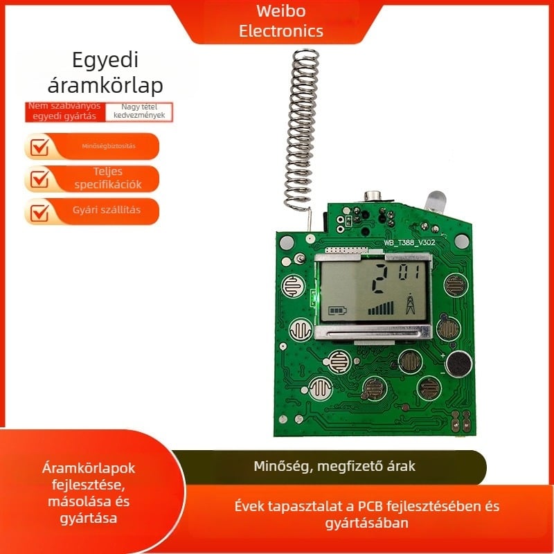 PCB-platka gyerekeknek szóló walkie-talkie T388-hoz — PCBA vezérlő panel, Vibrant márka, kapacitás 3000 db/naponta