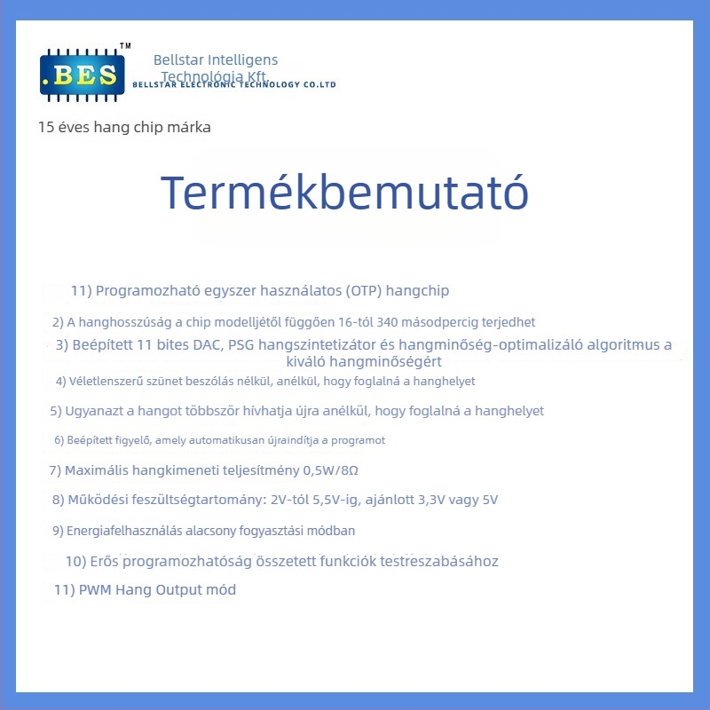 2.4G Walkie-Talkie áramkör Bes24190 (4.5V, 20mA, 3.0 millió kapacitás, kompatibil a 2.4G gyerek walkie-talkie-val)