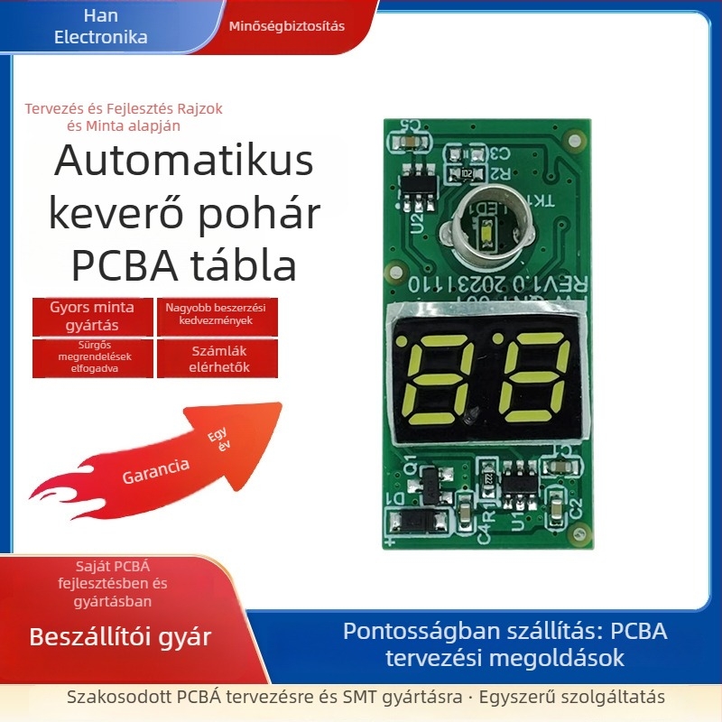 Automatikus keverőpohár vezérlő PCBA háztartási készülékekhez intelligens mikrokontrollerrel (gyártási kapacitás: 10000/nap)