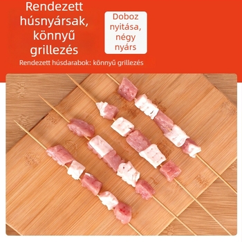 Grillnyárs készlet — String Duoduo, PP, 120 db, újrahasználható, 4 sor gyors nyársazás, új kínai stílus