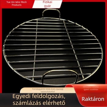 Rozsdamentes acélból készült kör alakú grillrács olajlevezető résszel – Nincs füst a főzéshez, grillezéshez, gőzöléshez és sütéshez
