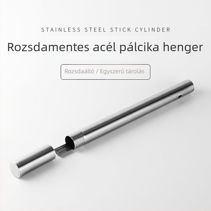 Kültéri grillszúrócső magnetmentes rozsdamentes acélból, tárolóval – 200 darabos csomag