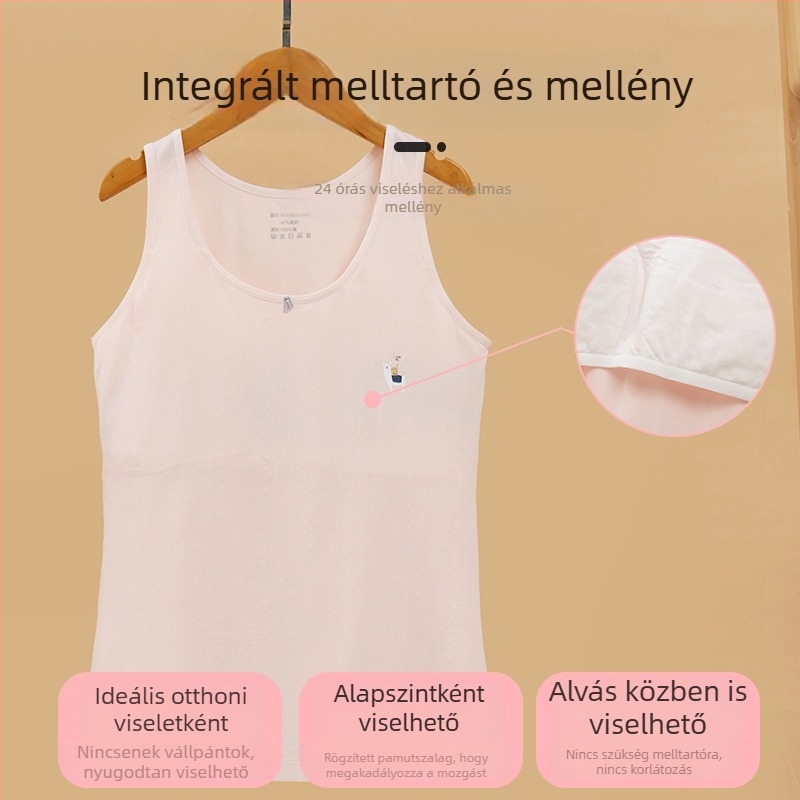 Pamut-spandex sling felső lányoknak, karcsú fazon, állatmintás, normál hosszúságú 50–65 cm, vállpántok nem levehetőek