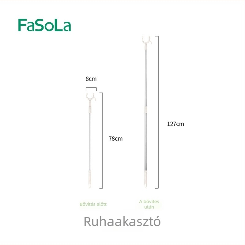 FaSoLa kihúzható ruhaszárító rúd – PP és 201 rozsdamentes acél, erkélyre, kinyújtható, modern stílus