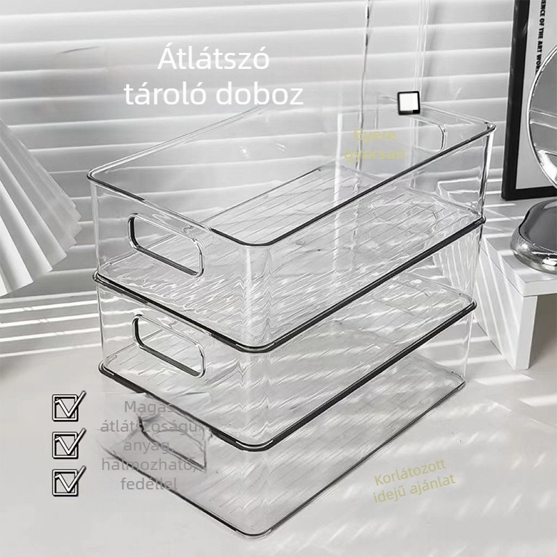 Asztali tároló doboz, PET anyag, Modell 4503, Japán stílus, autóban használható, fedél nélküli