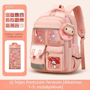 Lányok iskolatáskája, könnyű és nagy kapacitású, 3–4. osztályosok számára, nylon anyagú, gerinc-támasz, ifjúsági kampusz stílus, állatmintás, poliészter bélés, görbe vállpántok