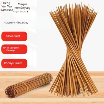 Karbonizált bambusznyárs grillhez, vastított kivitelben, húsra és gyümölcsökhöz