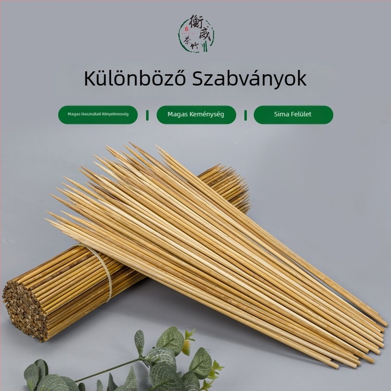 Karbonizált bambusznyárs grillhez, vastított kivitelben, húsra és gyümölcsökhöz