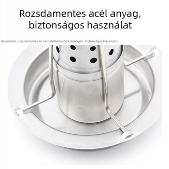 Rozsdamentes acélból készült BBQ csirke rács ívelt formával, levehető és hordozható — 430 g