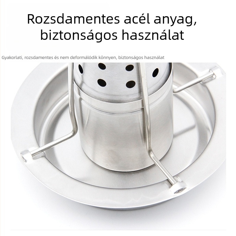 Rozsdamentes acélból készült BBQ csirke rács ívelt formával, levehető és hordozható — 430 g