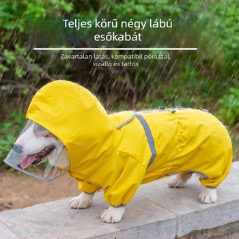 PU anyagú kutya esőkabát kapucnival, reflexiós csíkkal, szélálló, Jiangsu-ben gyártva