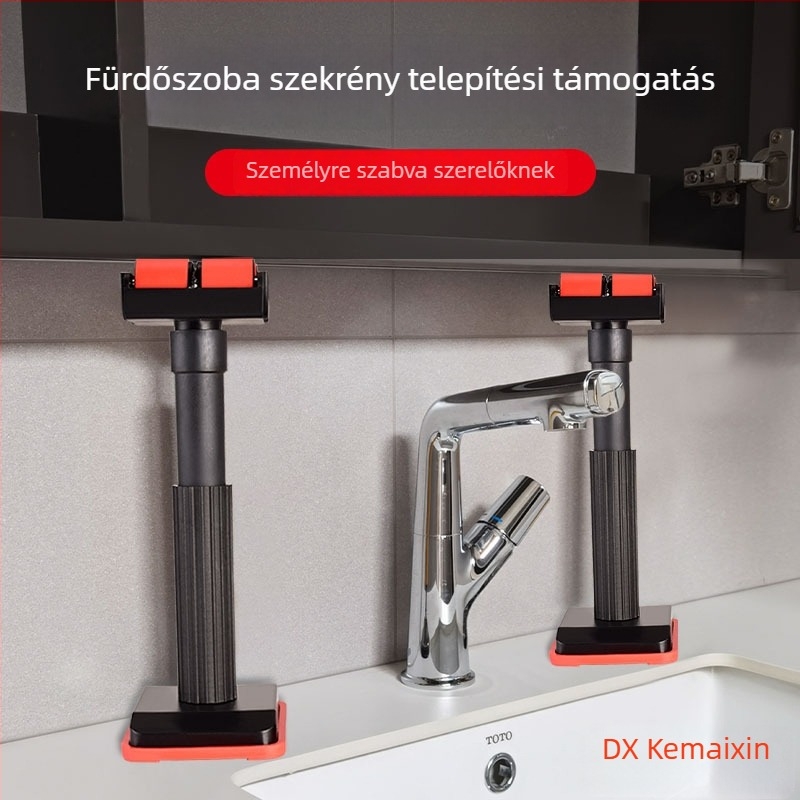 Állítható fürdőszobai szekrény-támasz görgővel (Anyag: nylon; Modell: nylon görgővel; Alkalmazás: fürdőszobai szekrény polcainak szereléséhez; Márka: Kemaixin)