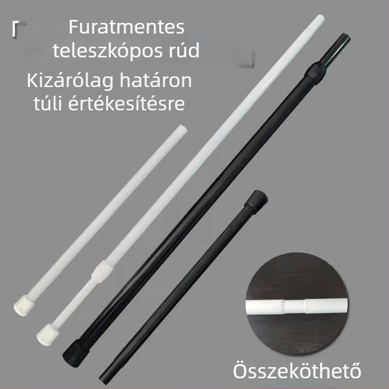 Fúrás nélküli teleszkópos ruhaszárító rúd – függönyhöz, ruhásszekrényhez és fürdőszobához, szegek nélkül tartó