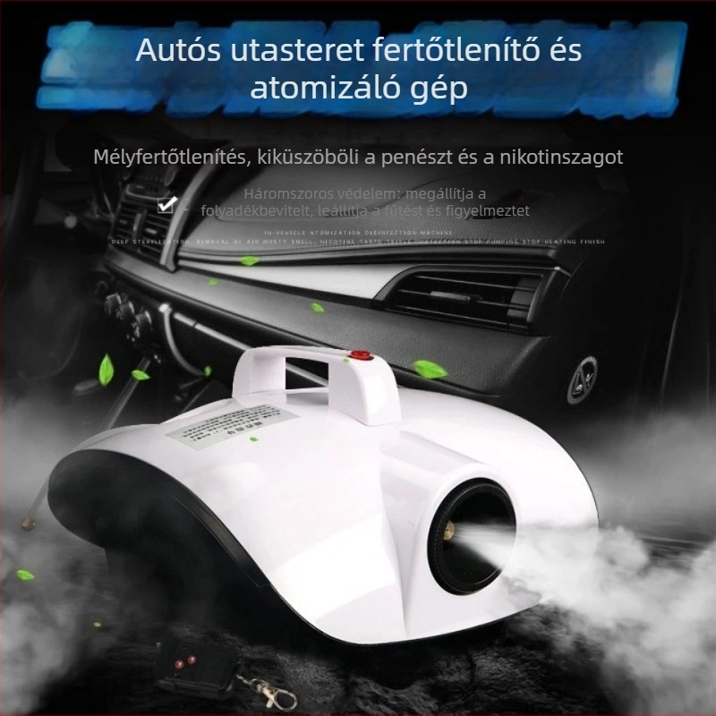 Autó belső tér tisztító és sterilizáló készülék, dezodorizálás és nano permetezés – WF0023, 900W, 220V, negatív ion-koncentráció 350, aktív oxigén 300