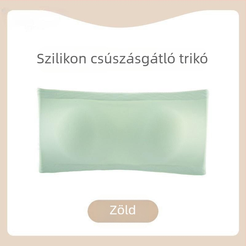 Női váll nélküli Bandeau melltartó, push-up, csúszásmentes, légáteresztő wrap felső, láthatatlan hát