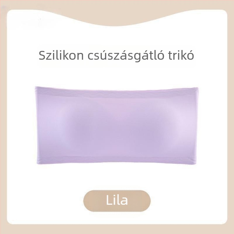 Női váll nélküli Bandeau melltartó, push-up, csúszásmentes, légáteresztő wrap felső, láthatatlan hát