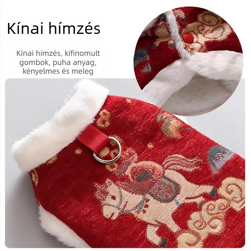 Menglefang báránygyapjú Tang öltöny kutyaruházat kistestű kutyáknak — kínai stílus, minden évszak, 0195