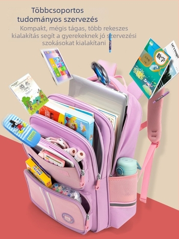 Iskolai hátizsák – könnyű, Oxford anyagból, légáteresztő és vízálló, gerincvédő, léghüvelyes vállpántok, anime mintázat, uniszex, 3–4. osztályos tanulóknak