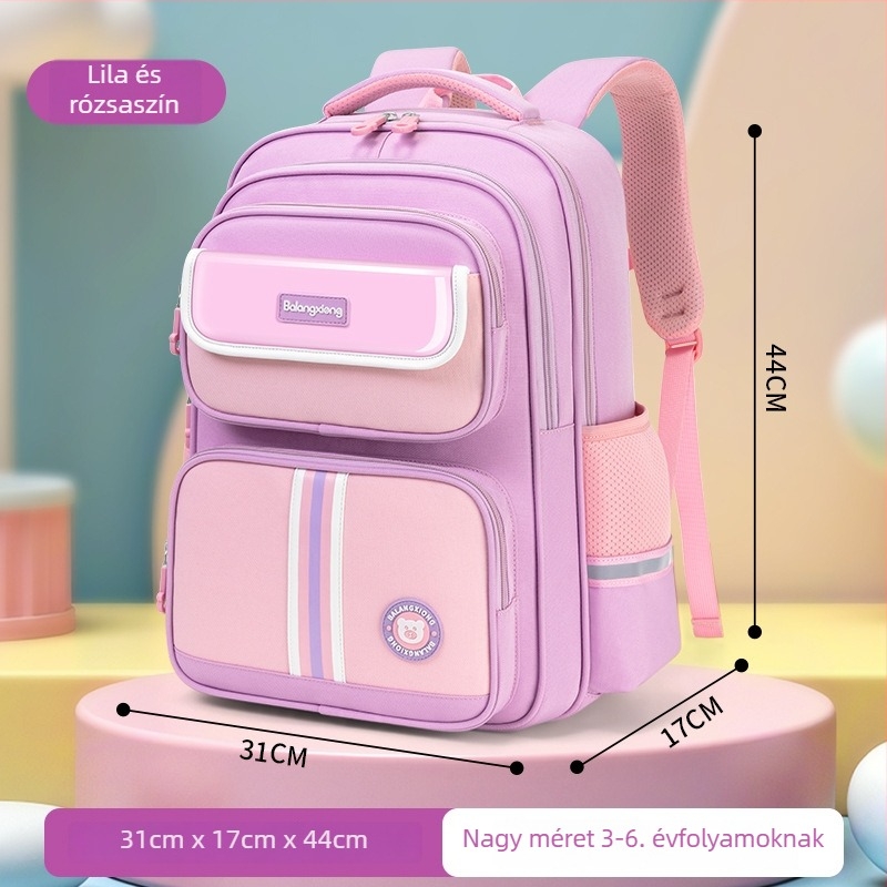 Iskolai hátizsák – könnyű, Oxford anyagból, légáteresztő és vízálló, gerincvédő, léghüvelyes vállpántok, anime mintázat, uniszex, 3–4. osztályos tanulóknak