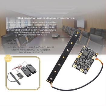 Videókonferencia Hangmodul, Négy Mikrofon Tömb, Omnidirekcionális, USB meghajtó nélkül, Intelligens zajcsökkentés, Modell ZH-A4-V2.1