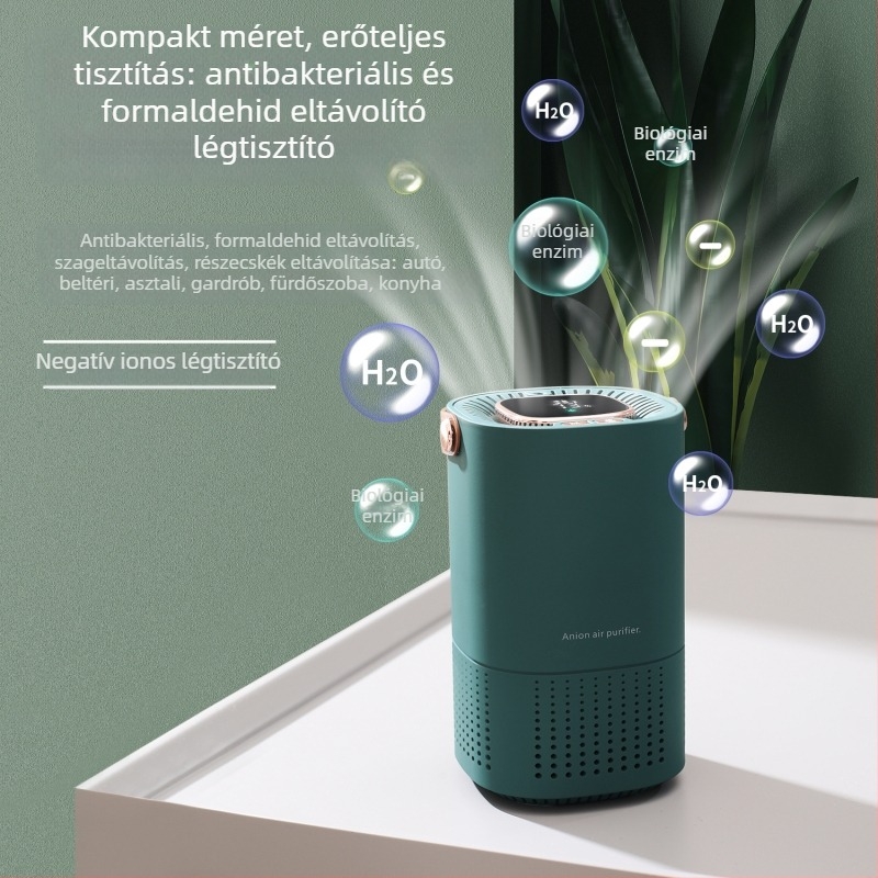 Asztali, autó- és otthoni légtisztító, modell A-8, 5V tápegység, 3,7V névleges feszültség, 12 m² lefedettség