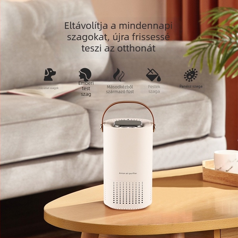 Asztali, autó- és otthoni légtisztító, modell A-8, 5V tápegység, 3,7V névleges feszültség, 12 m² lefedettség
