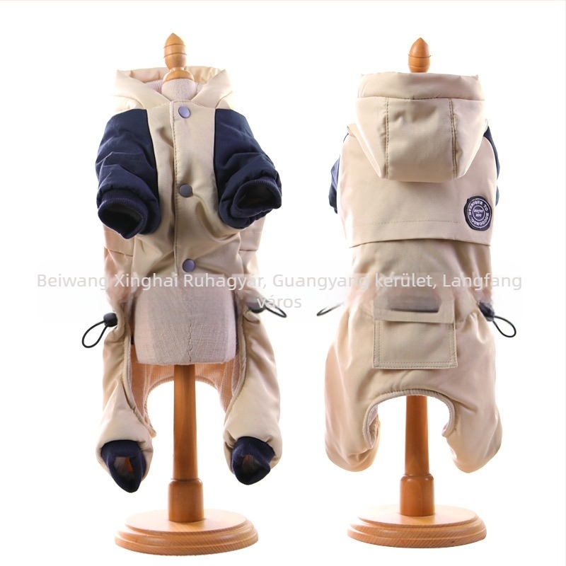Jimmy Doll klasszikus kisállatruha, fleece béléses kutyaruha, őszi–téli szezonra, négy lábú kivitelezés, Teddy stílus, modern minimális dizájn