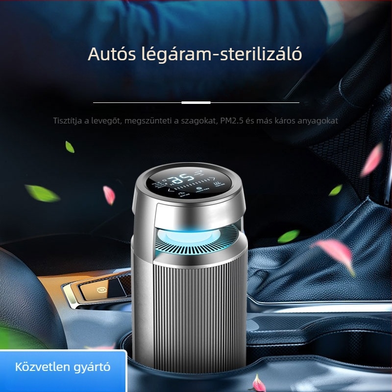 Autó belső levegőtisztító – KQ-15 (alumínium ötvözet + ABS, 3 W, 5 V, 3 millió negatív ionok)