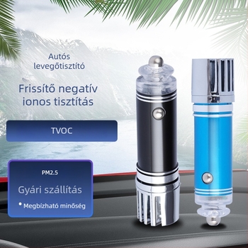 Autóba szellőző- és tisztító készülék negatív ionokkal – szagok eltávolítása, 12V, 0,75W, 3,8 millió ion, kimenet 12/24V