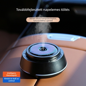 Napelemes autós belső levegőtisztító és aromadiffúzor permetező funkcióval és negatív ionokkal