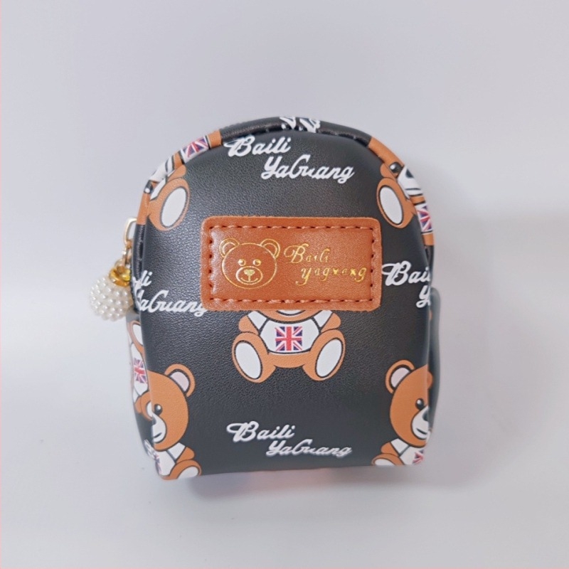 Érmés pénztárca maci figura - hordozható, all-in-one kialakítás, bővíthető, PU anyag