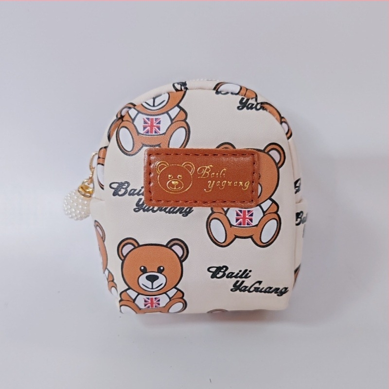 Érmés pénztárca maci figura - hordozható, all-in-one kialakítás, bővíthető, PU anyag