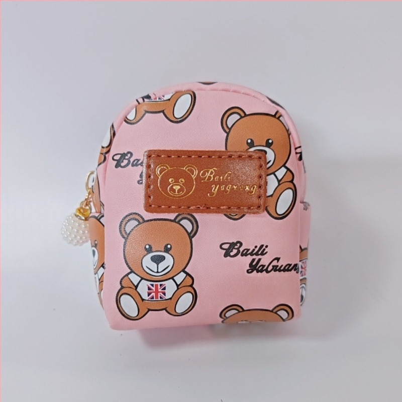 Érmés pénztárca maci figura - hordozható, all-in-one kialakítás, bővíthető, PU anyag