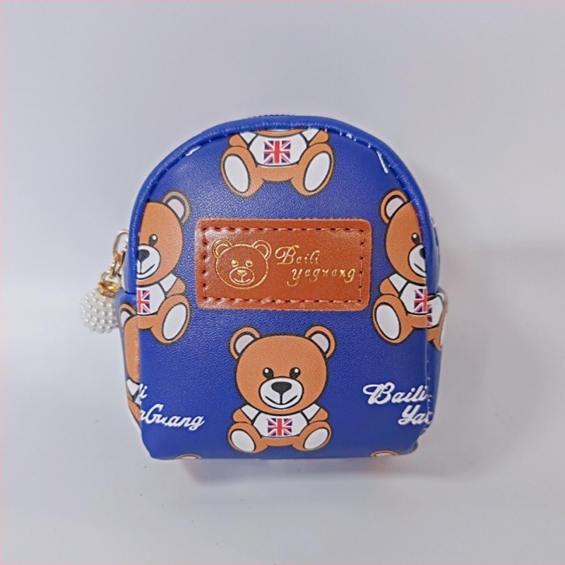 Érmés pénztárca maci figura - hordozható, all-in-one kialakítás, bővíthető, PU anyag