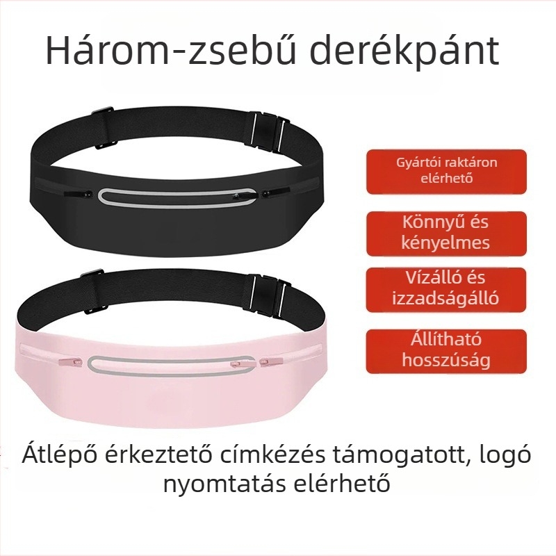 Lycra anyagú futó deréköv (vízálló; ultra könnyű; kopásálló; három zseb)