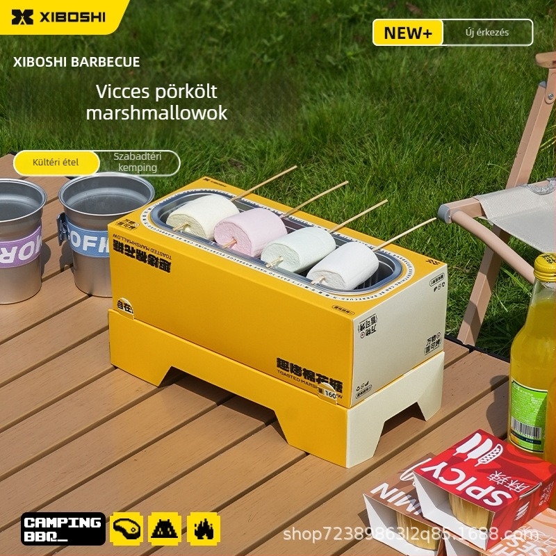 DIY marshmallow sütő – négyzet alakú alumínium grill, többfunkciós, elektromos áram nélkül