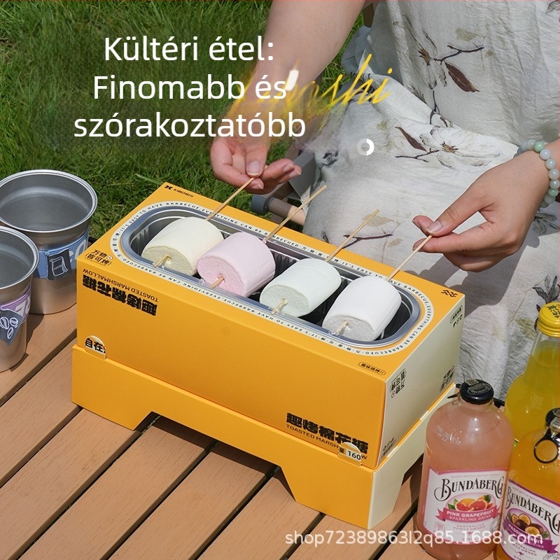 DIY marshmallow sütő – négyzet alakú alumínium grill, többfunkciós, elektromos áram nélkül