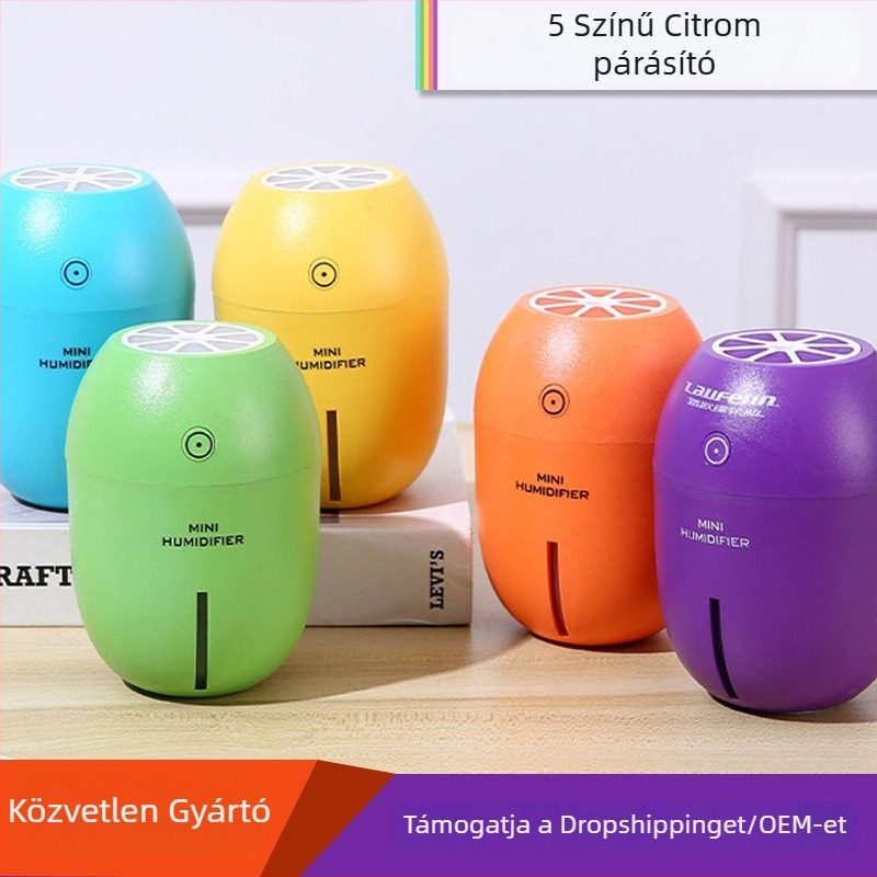 USB hordozható mini párásító aromaterápiával autóhoz, otthonhoz és irodához; 1 párásító kimenet • víztartály <0,5 L • 21–30 m²-es lefedettség • USB- vagy fedélzeti tápellátás • csendes működés